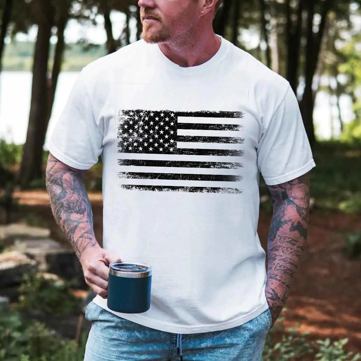 The Rogue Patriot - Distressed Flag Tee | UNWAIVERED RAW DECLARATIONS