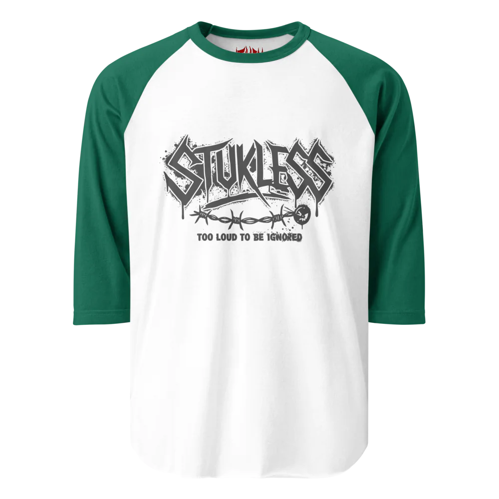 STUKLESS Unisex 3/4 Sleeve Raglan Shirt | Classic Rebellion